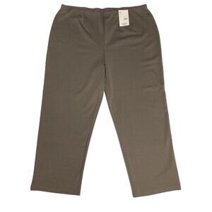 Sears Classic Elements Woman Ponte Pant Elastic Waist Olive 20-22W Short NWT